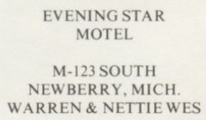 Evening Star Motel - 1975 Newberry High Yearbook Ad